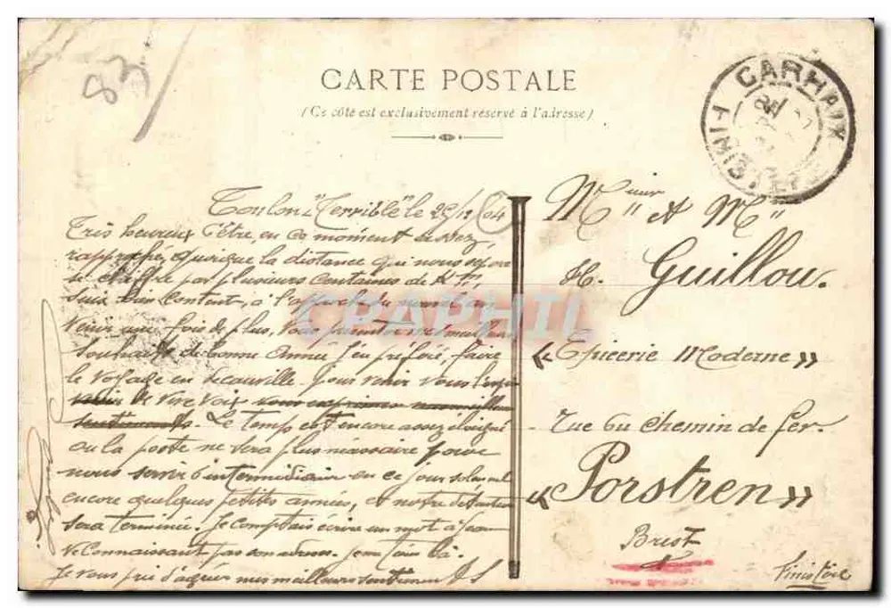 Toulon — Ein Eckchen des Hafens — Verlag Toulon, n° 2 - Rückseite