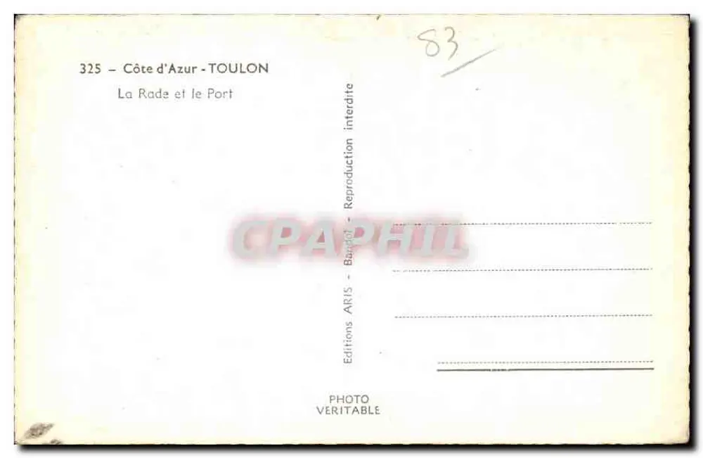 Toulon — A Baía e o Porto — Edições ARIS - Verso
