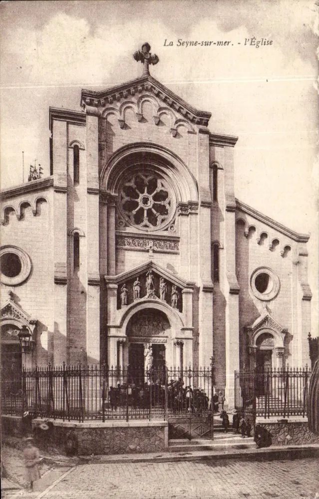La Seyne-sur-mer — A Igreja — Estabelecimentos de Impressão Fototípica Marius Bar-Toulon - Frente