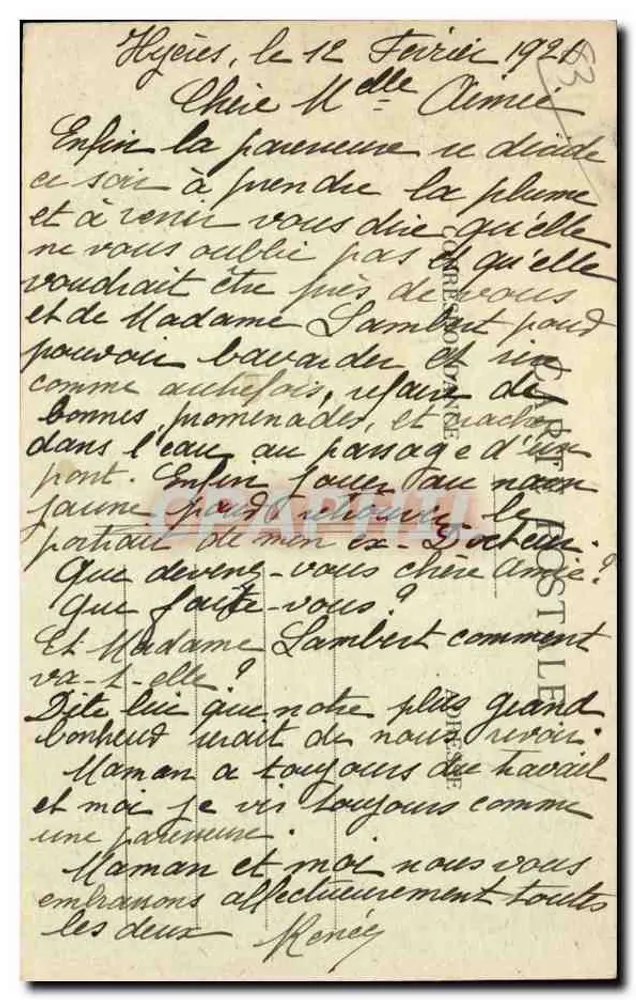 Hyères-les-Palmiers — Panoramablick — Agence de Journaux, Hyères - Rückseite