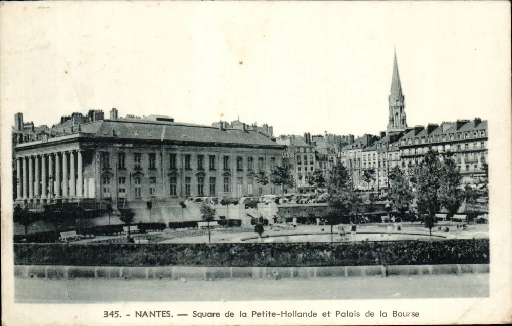 NANTES — Square de la Petite-Hollande und Palais de la Bourse — Édition La Cigogne, n°345 - Vorderseite