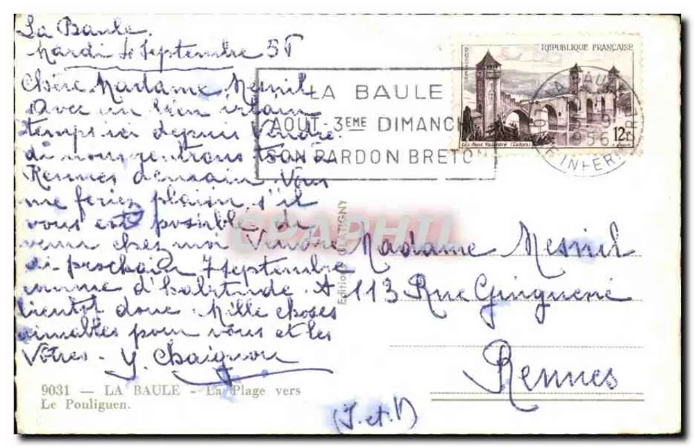 La Baule — Die Strand — Édition de Rennes - Rückseite