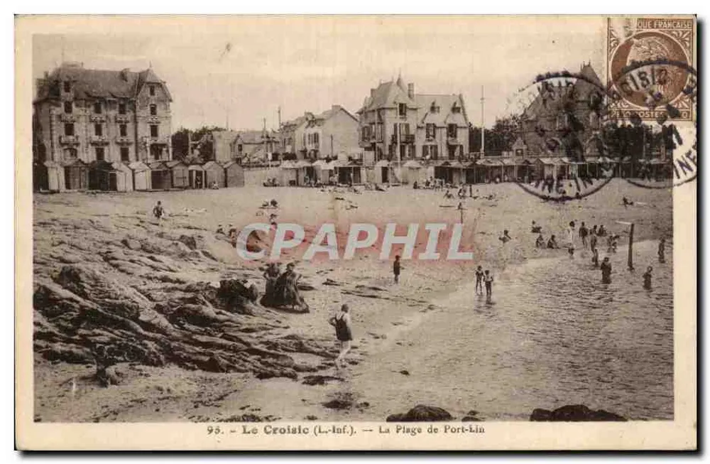 Le Croisic (L.-Inf.) — A Praia de Port-Lin — J. Nozais, editor - Frente