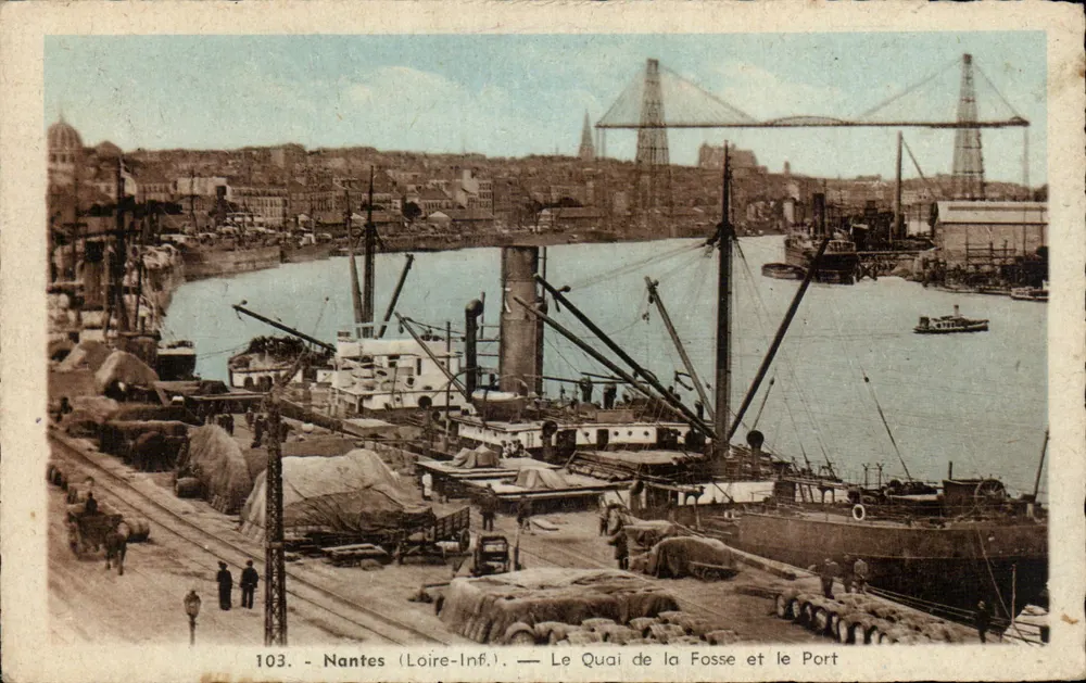 Nantes (Loire-Inf.) — Le Quai de la Fosse und der Hafen — F. Chapeau, Verlag - Vorderseite