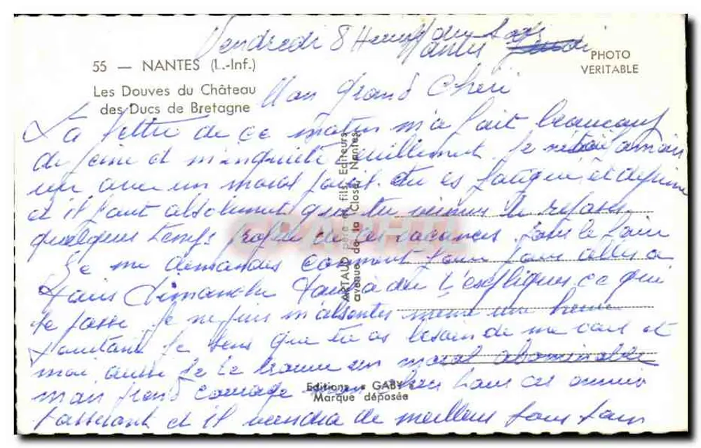 Die Gräben des Schlosses der Herzöge von Bretagne — Nantes — Éditions Gaby - Rückseite