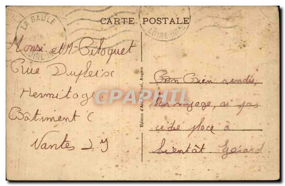 La Baule-sur-Mer (Loire-Inf.) — La Nouvelle Gare — A. B. (éditeur) - Verso