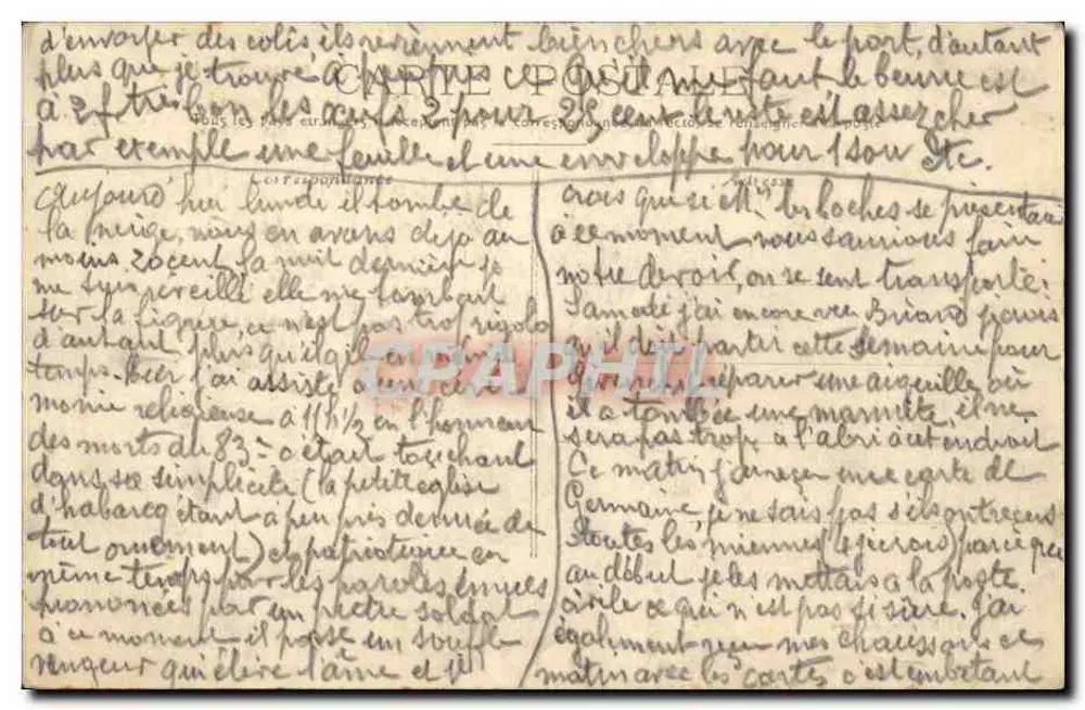 NANTES - A Visão da Fachada do Hospício — editor: A. Lefebvre, n° 147 - Verso