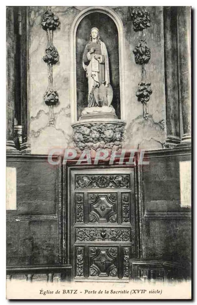 Kirche von BATZ - Tür der Sakristei (17. Jahrhundert) - Vorderseite