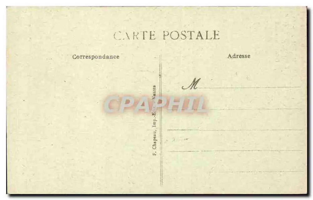 Batz (Loire-Inf.) — Ruinen des 12. Jahrhunderts Schlosses, nördlicher Portalflügel — E. Chapeau, Verlag Nantes - Rückseite