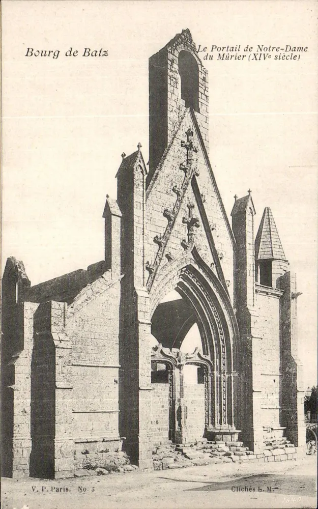 Bourg de Batz — Der Portal der Notre-Dame du Mûrier (14. Jahrhundert) — V.P. Paris Nr. 5 - Vorderseite
