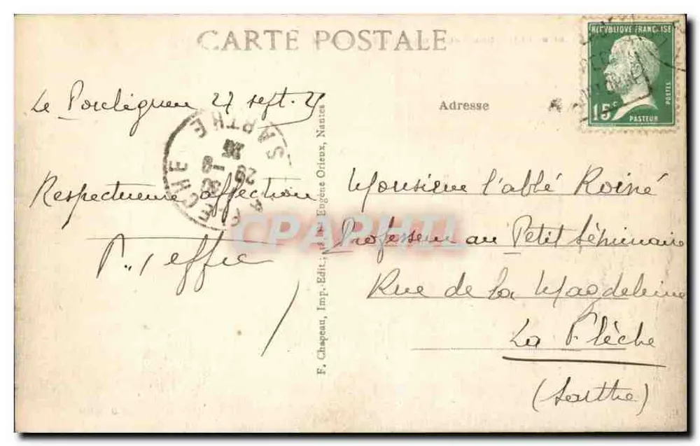 Batz (Loire-Inf.) — Uma Onda Monstruosa na Ponte — F. Chapeau, Imp. Eugène Orienx - Verso