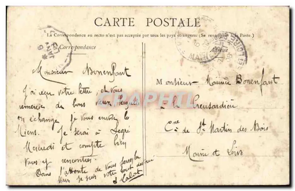 Châteaubriant - Großer Logis und Bergfried des Schlosses (11. und 15. Jahrhundert) — Sammlung Tenaux, fot. Chironne - Rückseite