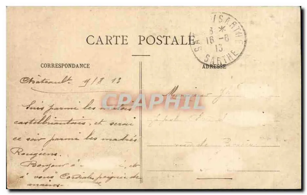Colunata do Castelo da Renascença — Châteaubriant (Loire-Atlântique) — Phototype Lacroix, Châteaubriant - Verso