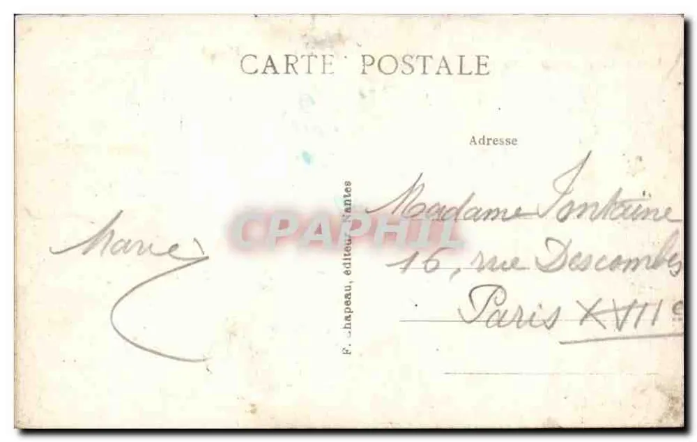 Torre da cidadela de Nantes — Exposição Internacional — F. Chapeau, editor Nantes - Verso