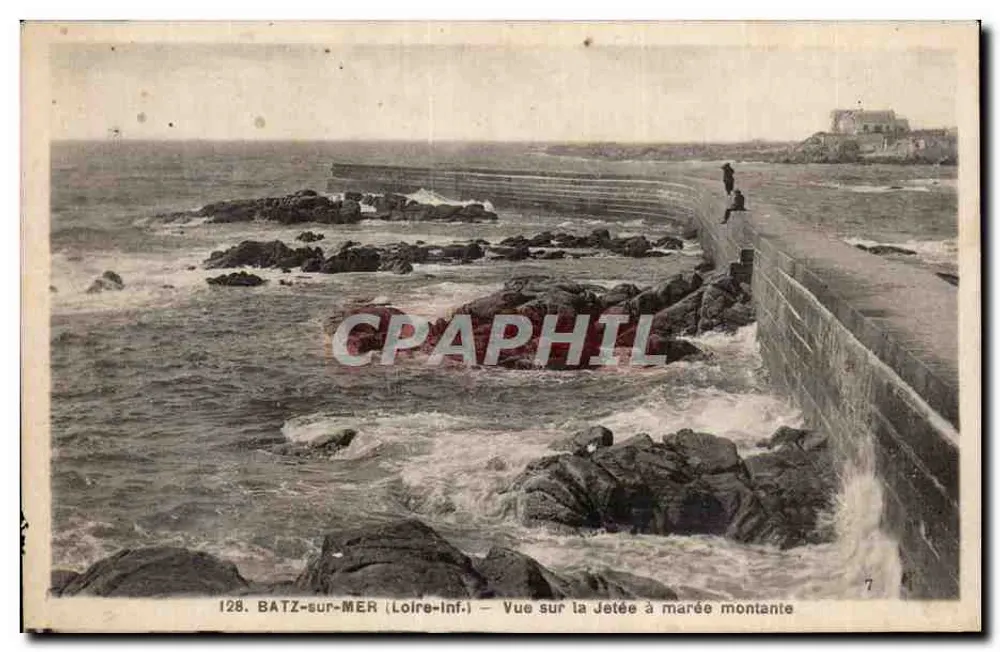 Batz-sur-Mer (Loire-Inf.) — Ansicht der Mole bei Ebbe — n° 128 - Vorderseite