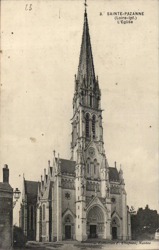 Sainte-Pazanne (Loire-Inf.) — A Igreja — Coleção F. Chapeau, Nantes - Frente
