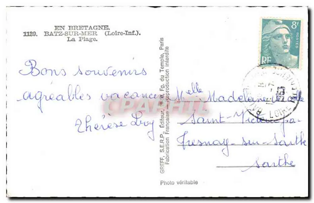 Batz-sur-Mer — A Praia — Greff, editor - Verso