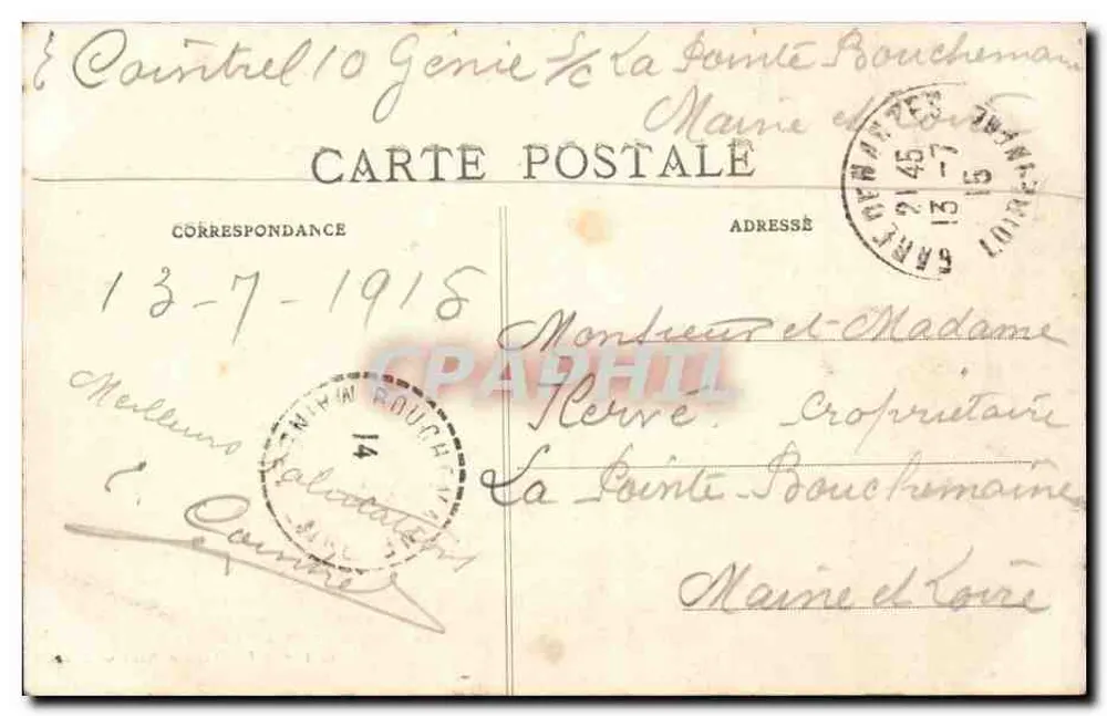 Nantes — Denkmal der Toten für das Vaterland — Sammlung F. Chapeau - Rückseite