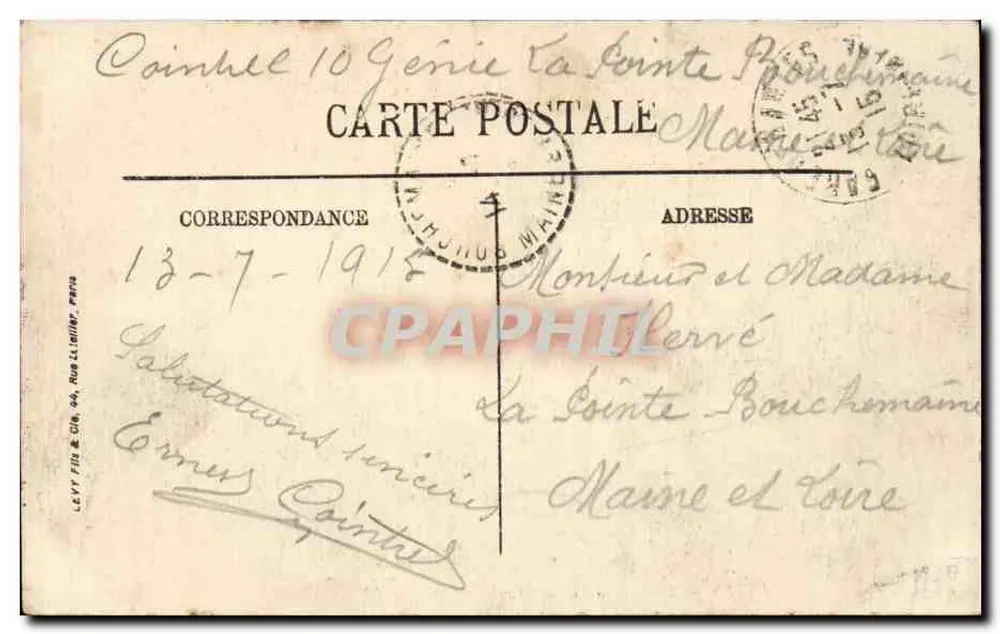 Nantes — Praça Real e Rue Crebillon — LL. - Verso