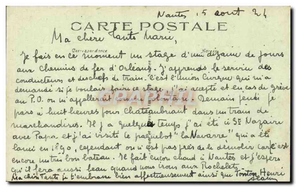 NANTES - Der Eingang zum Schloss der Herzogin Anne — unbekannter Verlag, Nr. 140 - Rückseite