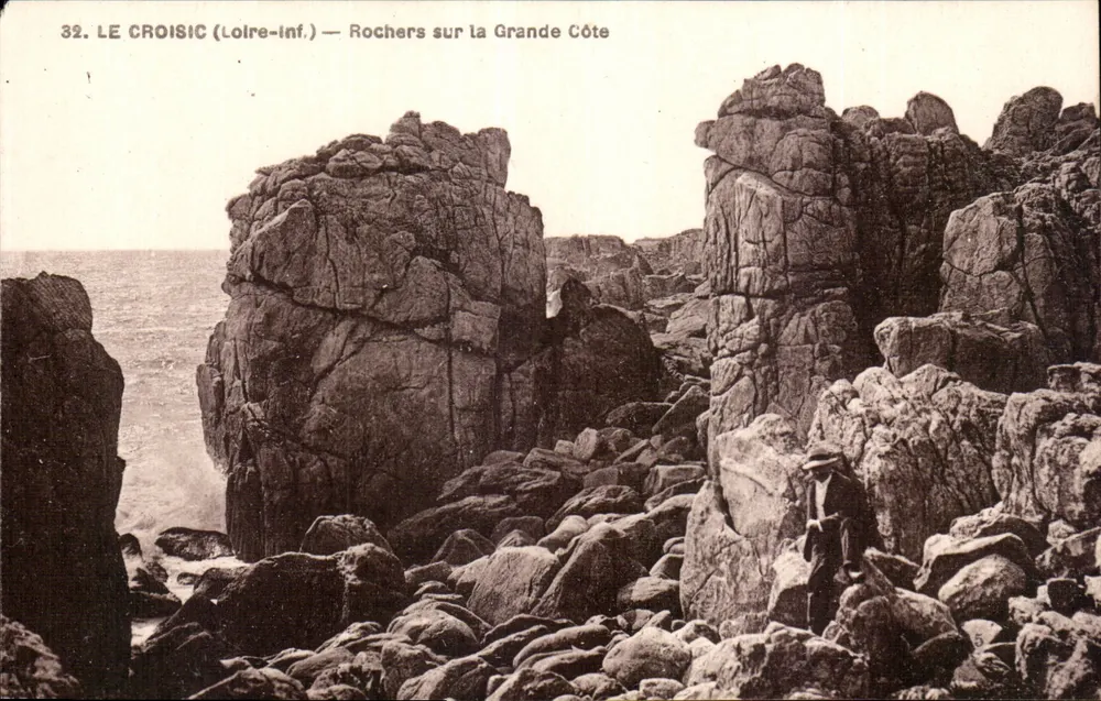 Le Croisic (Loire-Inf.) — Felsen an der Grande Côte — F. Chapeau, Nantes - Vorderseite
