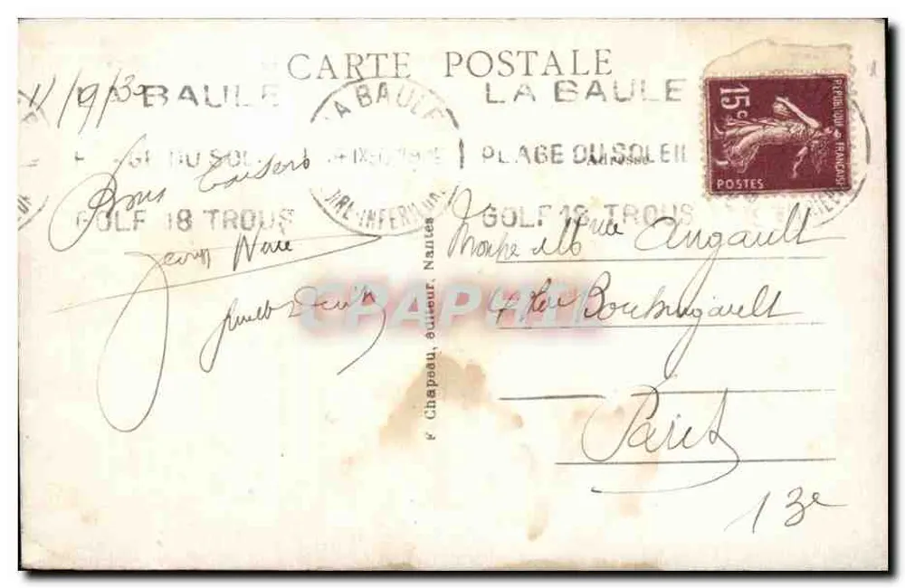 La Baule-sur-Mer (Loire-Inf.) — Le Remblai et la Plage — éditeur Chapeau - Rückseite