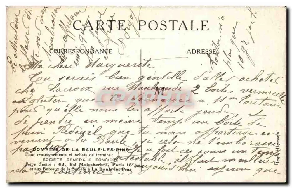 La Baule-les-Pins — Le Parc des Dryades en hiver — Société Générale Foncière - Rückseite