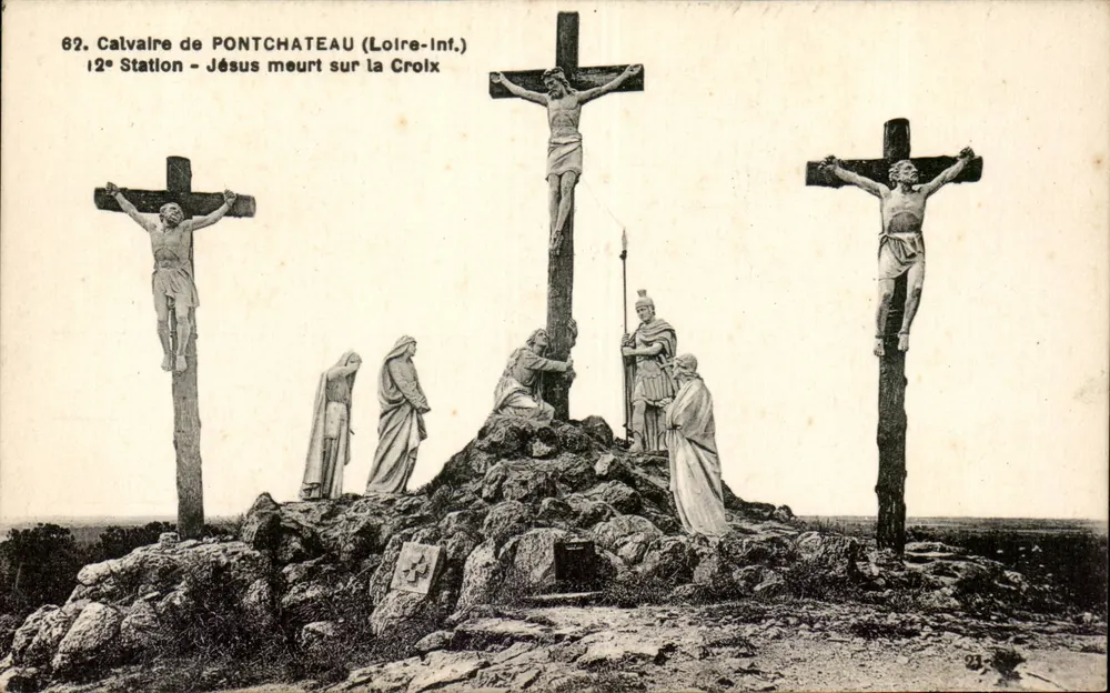 Calvaire de Pontchâteau (Loire-Inf.) — 12. Station — Jesus stirbt am Kreuz — F. Chapeau, Nantes - Vorderseite
