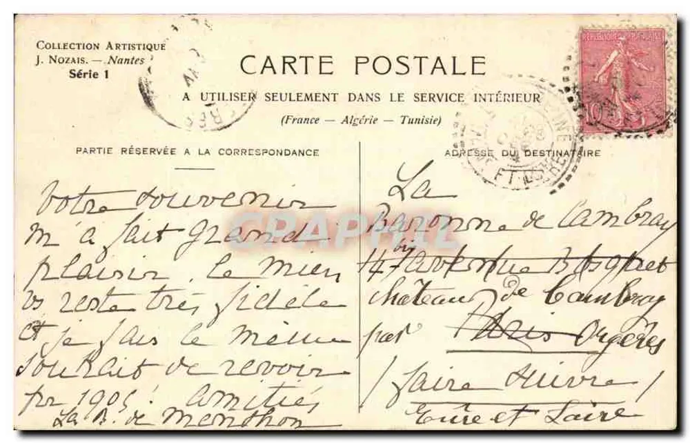 NANTES. Die Loire über die Brücke der Bourse — An de Saville — Künstlerische Sammlung J. Nozais, Serie 1 - Rückseite