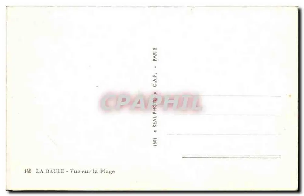 La Baule — Vista da Praia — C.A.P. Paris - Verso