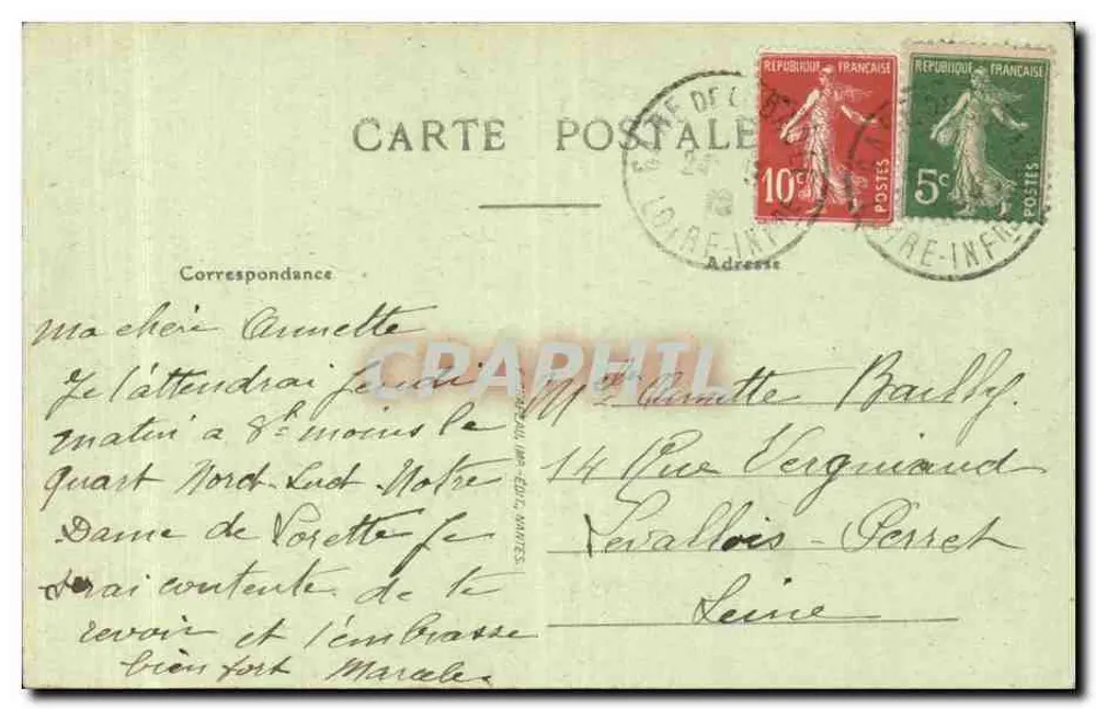 La Baule (Loire-Inf.) — Die Strandpromenade bei Flut in Richtung Poulguen — 45 - Rückseite