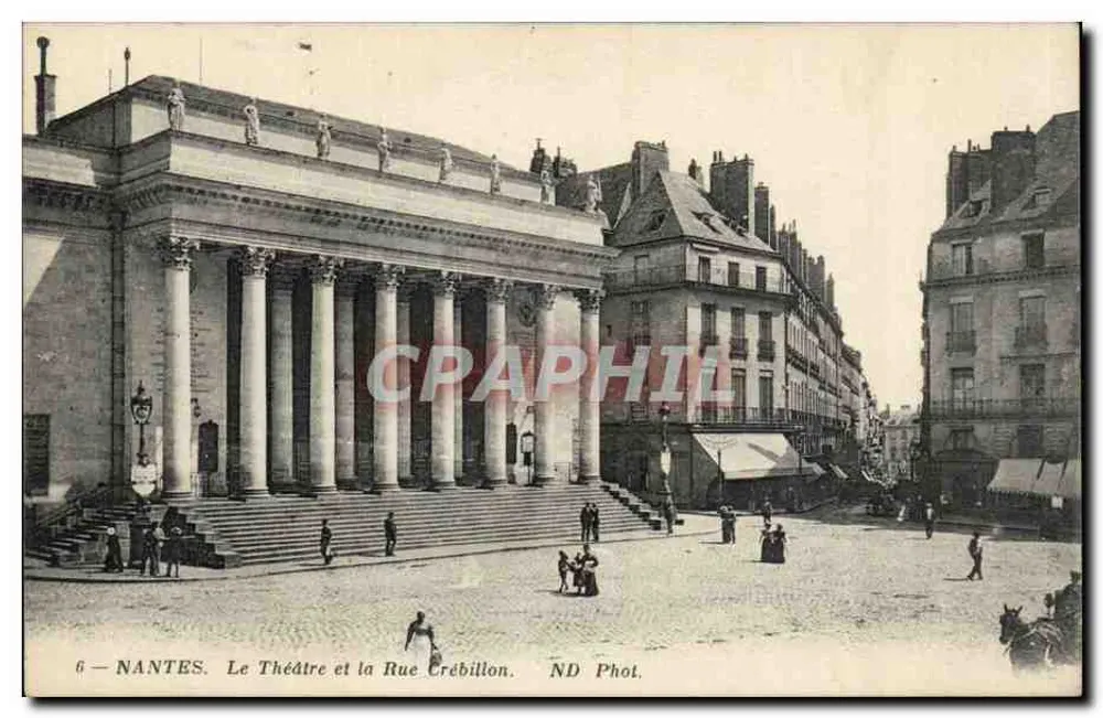 NANTES. Das Theater und die Rue Crébillon — ND Phot. - Vorderseite