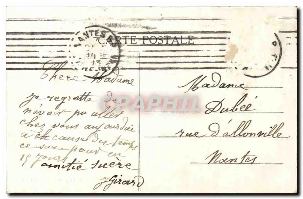 NANTES — Kathedrale und Schloss am Ufer der Loire — Sammlung F. Chapeau, Nantes - 3. Jahrtausend - Rückseite