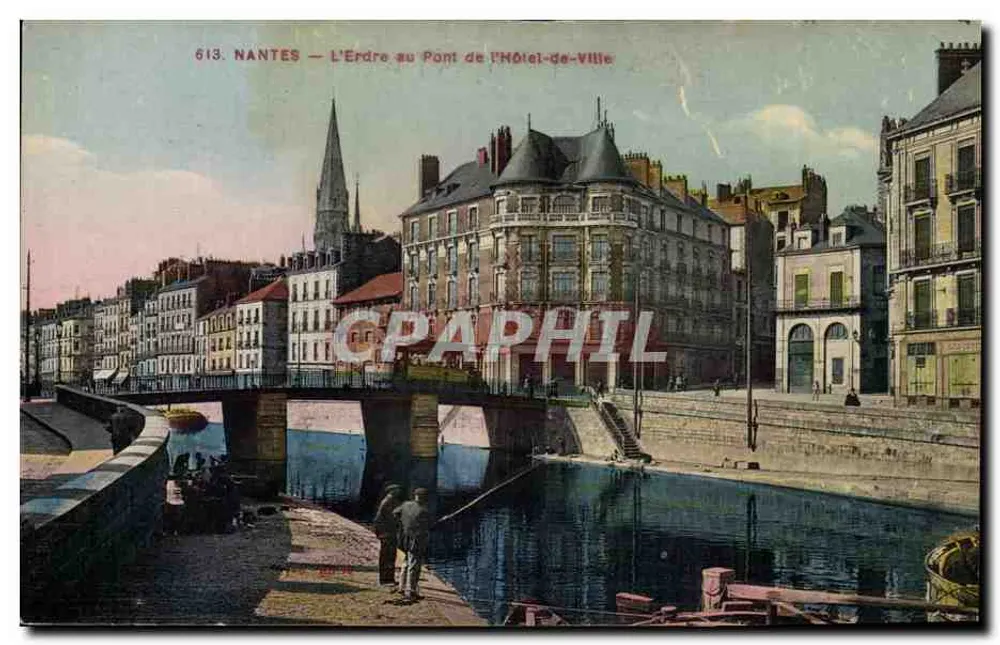 NANTES — Ansicht der Erdre am Pont de l'Hôtel-de-Ville — F. Chatrall imp. Edit. Nantes - Vorderseite