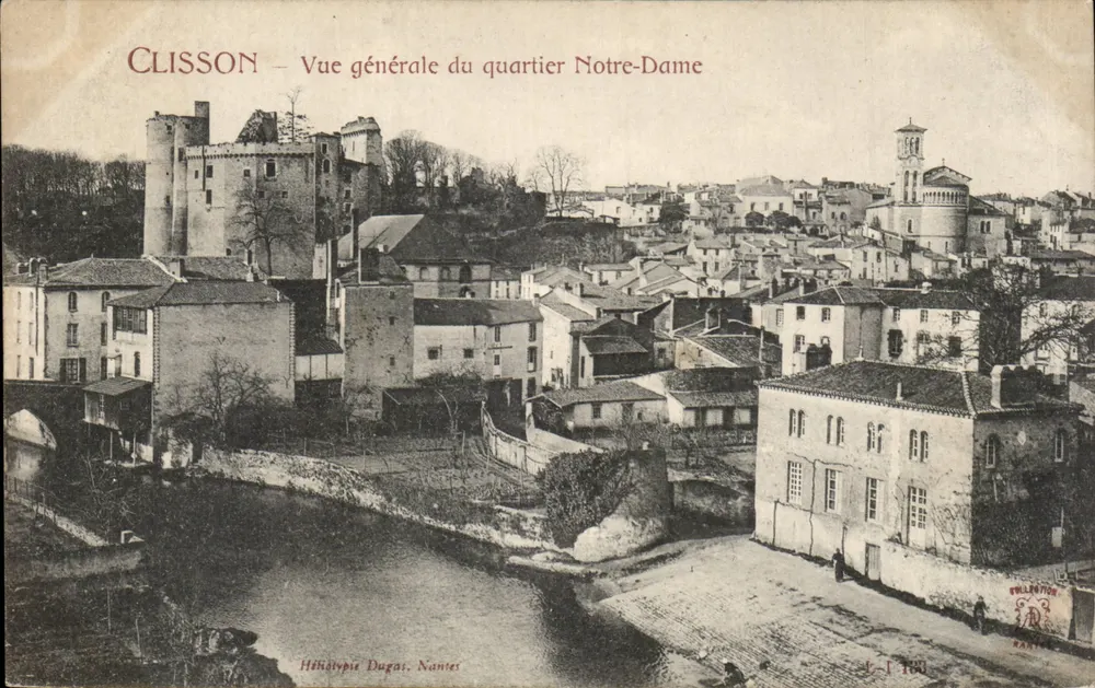 Clisson — Ogólny widok dzielnicy Notre-Dame — Héliaïsphie Dugas, Nantes, seria V. I. 193 - Awers