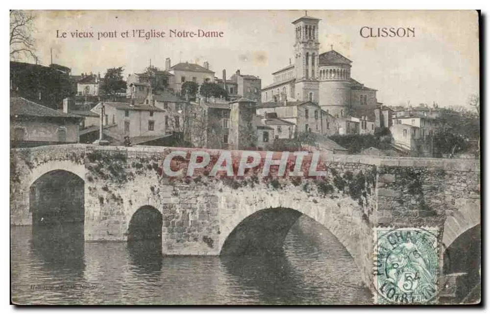 Clisson — Der alte Brücke und die Kirche Notre-Dame — Druckerei d'Art de Clisson, Nr. 69 - Vorderseite