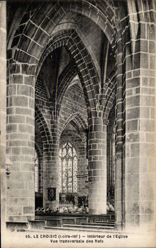 Le Croisic (Loire-Inf) — Innenansicht der Kirche, Queransicht der Kirchenschiffe — F. Chapeau, Imp. Éditeurs, Nantes - Vorderseite