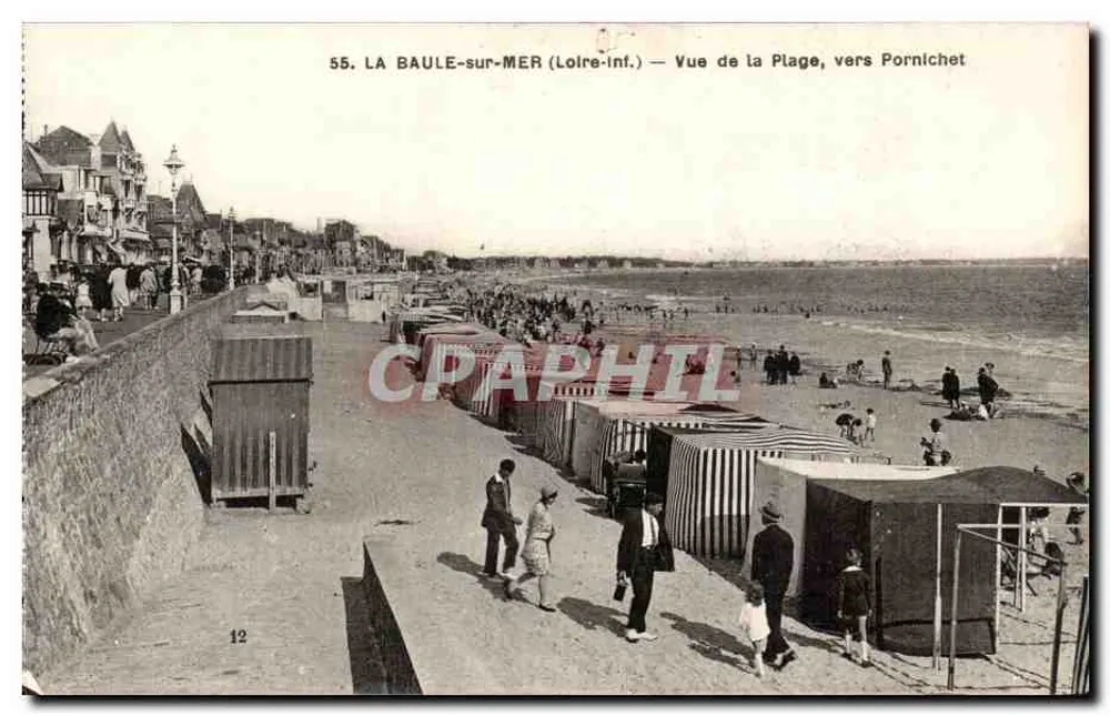LA BAULE-sur-MER (Loire-Inf.) — Ansicht der Strandpromenade, Richtung Pornichet - Vorderseite