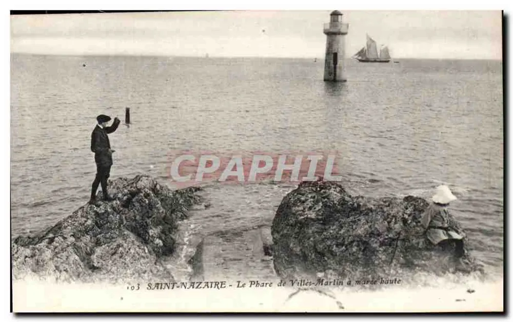 Saint-Nazaire — Der Leuchtturm von Villes-Martin bei Flut — Nr. 103 - Vorderseite