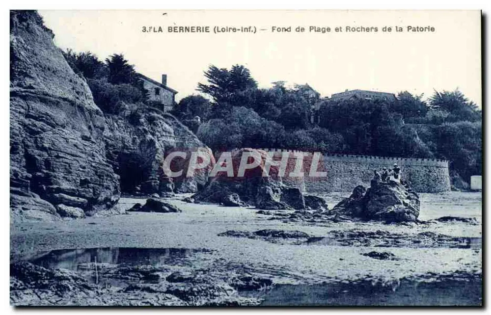 La Bernerie (Loire-Inf.) — Blick auf den Strand und die Felsen von la Patorie — F. Chapeau, Verlag, Nantes - Vorderseite