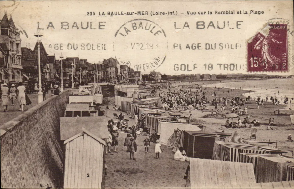 La Baule-sur-Mer (Loire-Inf.) — Blick auf den Damm und den Strand — F. Chapeau, Nantes, n°325 - Vorderseite