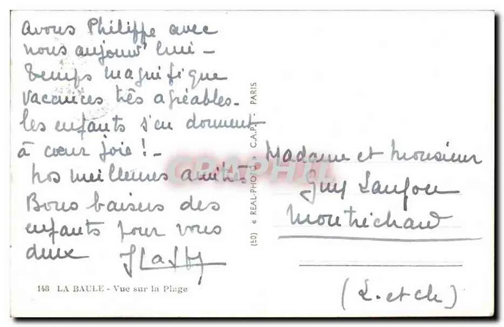 La Baule — Vista da Praia — C.A.A. (editor) - Verso
