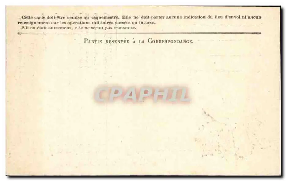 Correspondenz der Armee der Republik — Freikarte — Verlag Stern, Brüssel - Rückseite