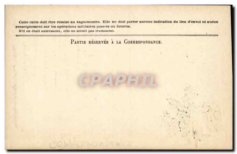 Korrespondenz der Armee der Republik — Freiporto — Verlag Stern - Rückseite