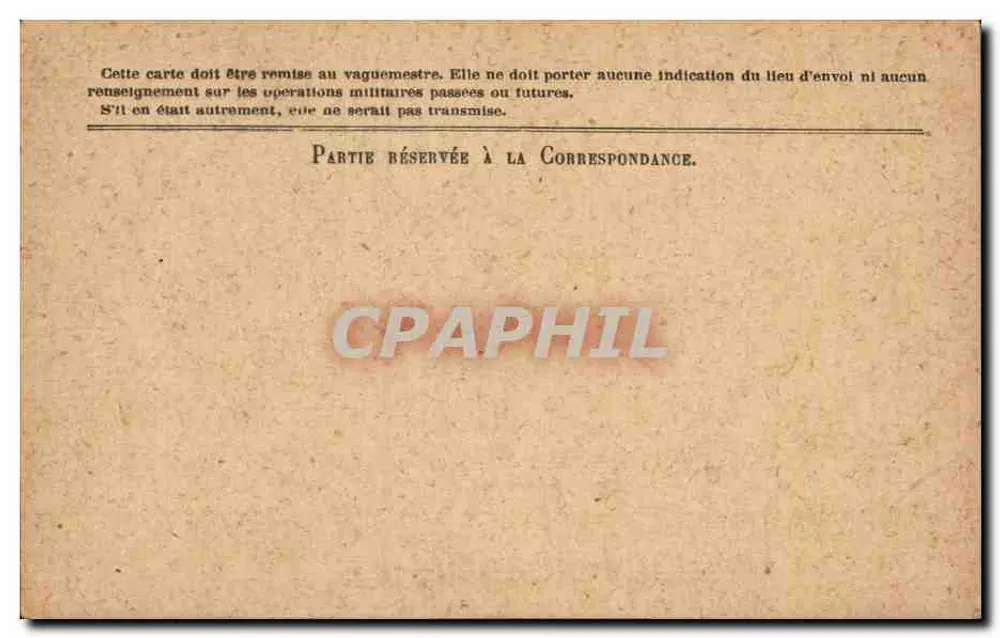 Correspondenz der Armee der Republik — Freiporto — Modell A' - Rückseite