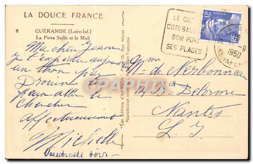 Die Saillé-Tür und der Mail — Guérande (Loire-Inf.) — Les Éditions d'Art 'VON' n°8 - Rückseite