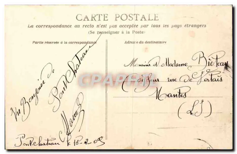 Pont-Château — O Calvário — Editor não identificado, número de série não visível - Verso