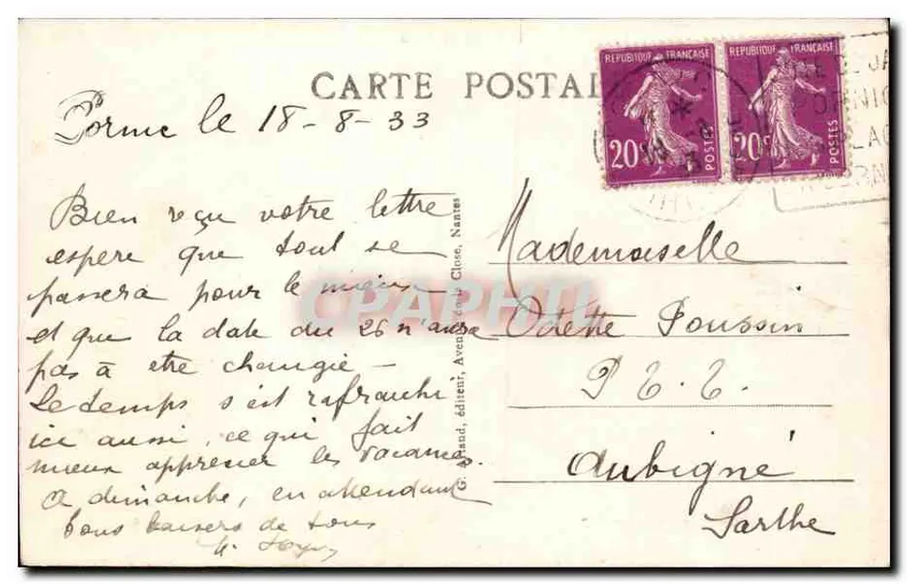 A Costa da Jade — Pornic, La Noëveillard — editor G. Band, n°55 - Verso