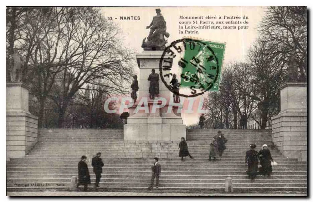 Nantes — Denkmal für die Kinder der unteren Loire, die für das Vaterland gestorben sind — Verlag Vassellien, Nr. 52 - Vorderseite
