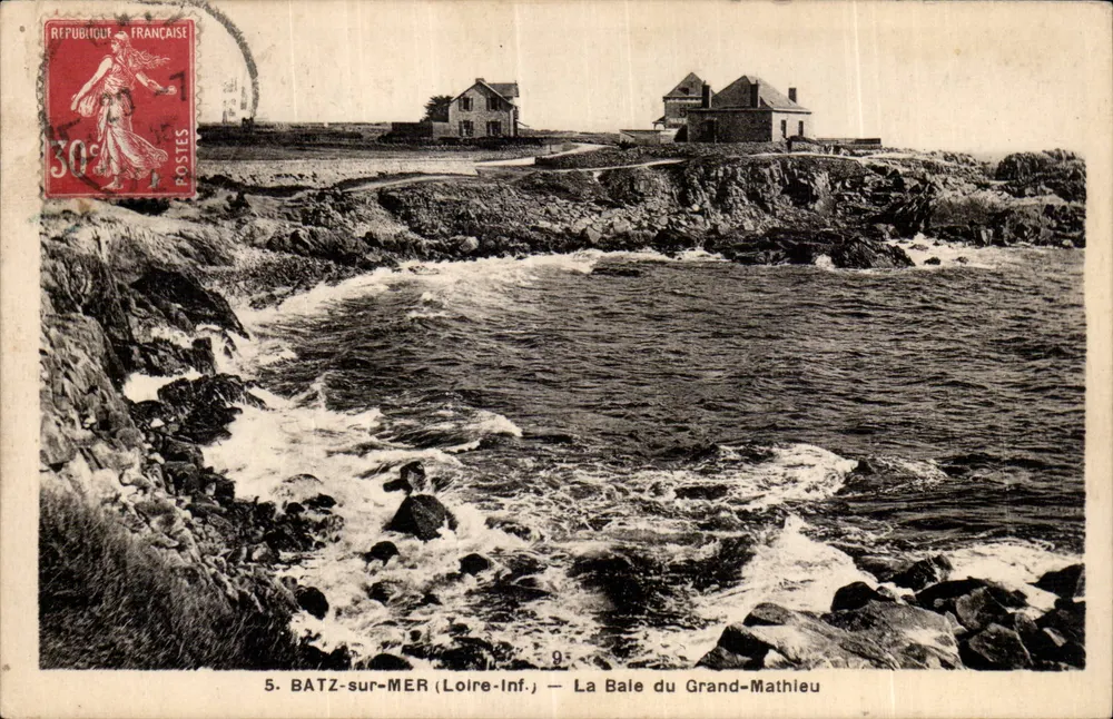 Batz-sur-Mer (Loire-Inf.) — La Baia del Grand-Mathieu — F. Chapeau, editore, Nantes - Recto